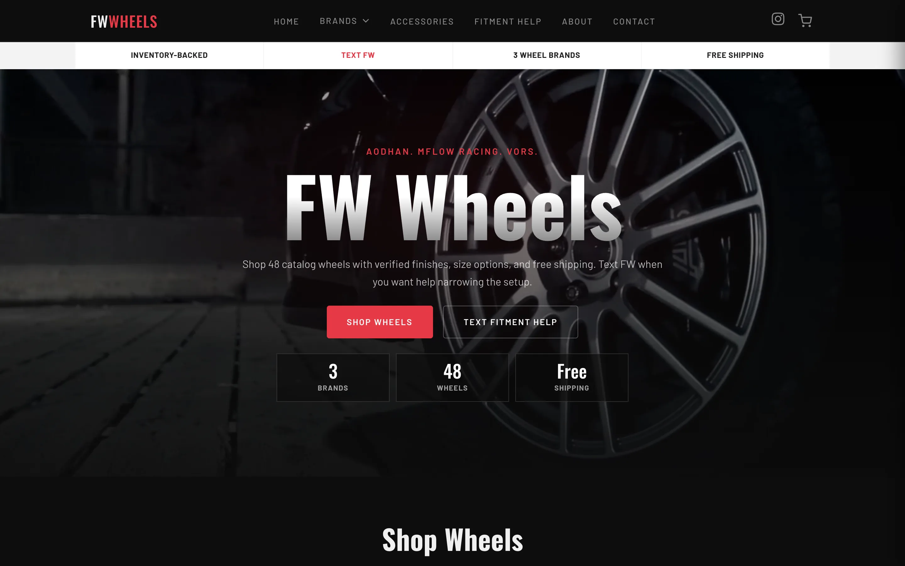 First screen of the original fwwheelz.com before the redesign