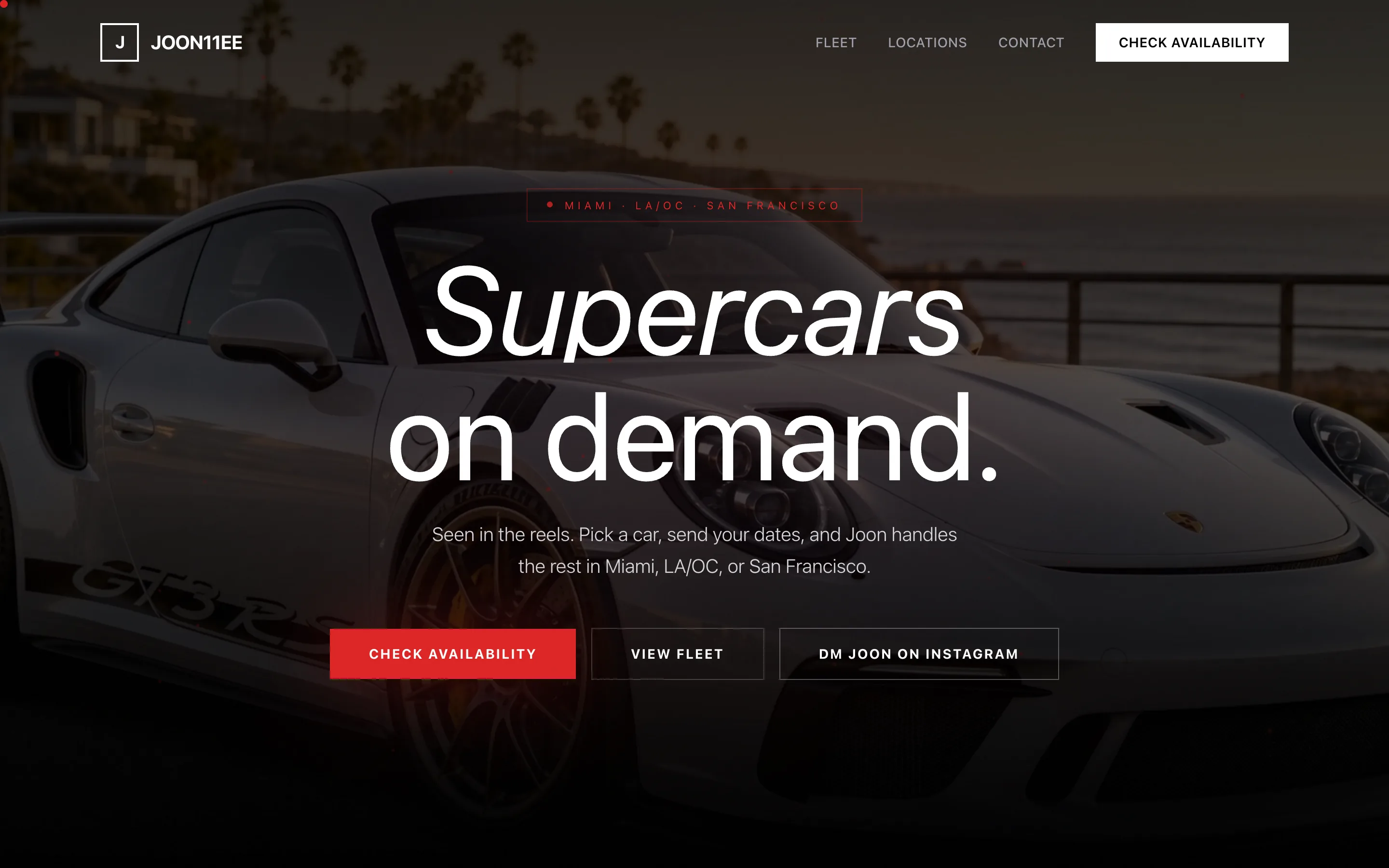First screen of the original joon11ee.com before the redesign